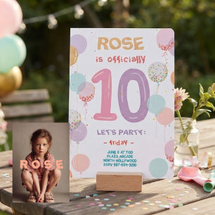 Double Digits Celebration Bash Invitation