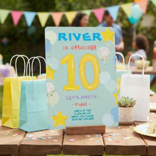 Double Digits Celebration Bash Invitation