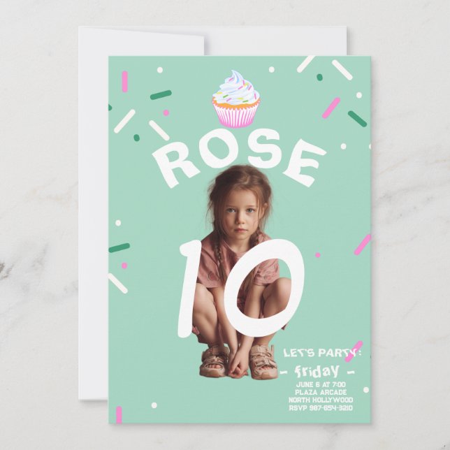 Double Digits Celebration Bash Invitation (Front)