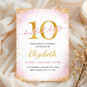 Double Digits Girl 10th Birthday Invitation