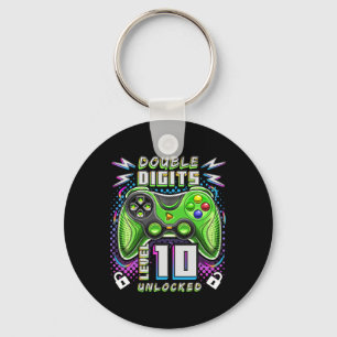 Double Digits Level 10 Unlocked Video Game 10th Bi Key Ring