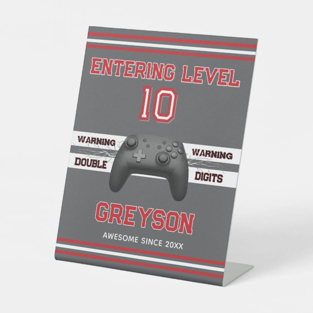 Double digits! Perfect Ten Year old Birthday  Pedestal Sign (Front)