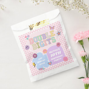 Double Digits Preppy Patch 10th Birthday Party Favour Bags
