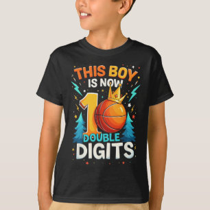 Double Digits Sketll Birthday Boy 10 Year Celebrat T-Shirt