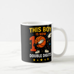 Double Digits Sketll Birthday Boy 10 Year Dabbing Coffee Mug