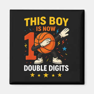 Double Digits Sketll Birthday Boy 10 Year Dabbing  Magnet