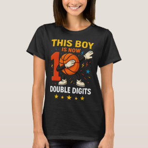 Double Digits Sketll Birthday Boy 10 Year Dabbing T-Shirt