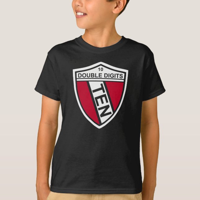DOUBLE Digits TEN inspired 10th Birthday Tee (Front)