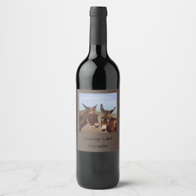 Double Donkey Wine Label (Front)