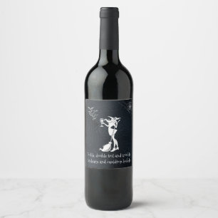 Double Double Toil and Trouble Wine Witch Wine Label