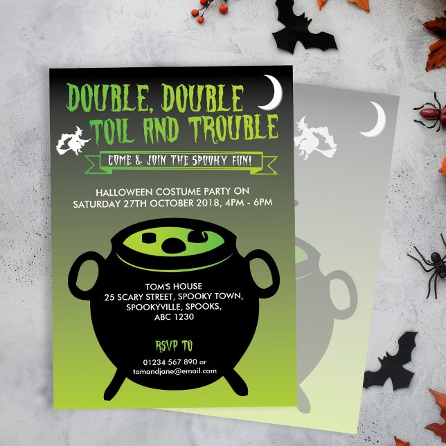 'Double, double toil & trouble' Halloween invite (Creator Uploaded)