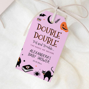 Double Double Twins Halloween Baby Shower Favour Gift Tags