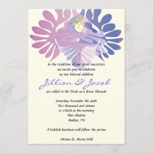 Double Doves B'nai Mitzvah Invitation