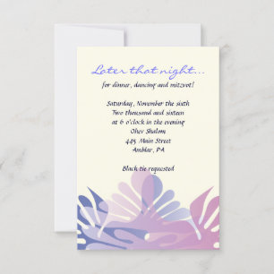 Double Doves B'nai Mitzvah Invitation Party Card
