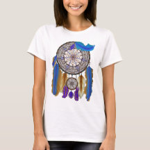 double dream catcher in blue yellow