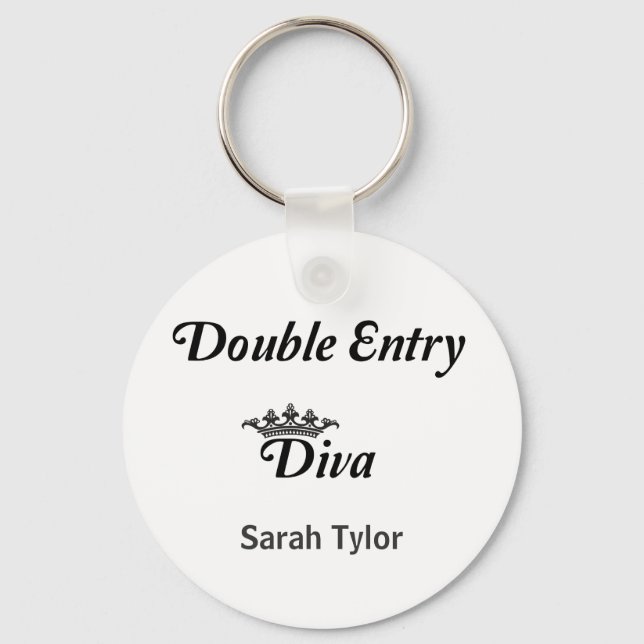 Double Entry Diva Key Ring (Front)