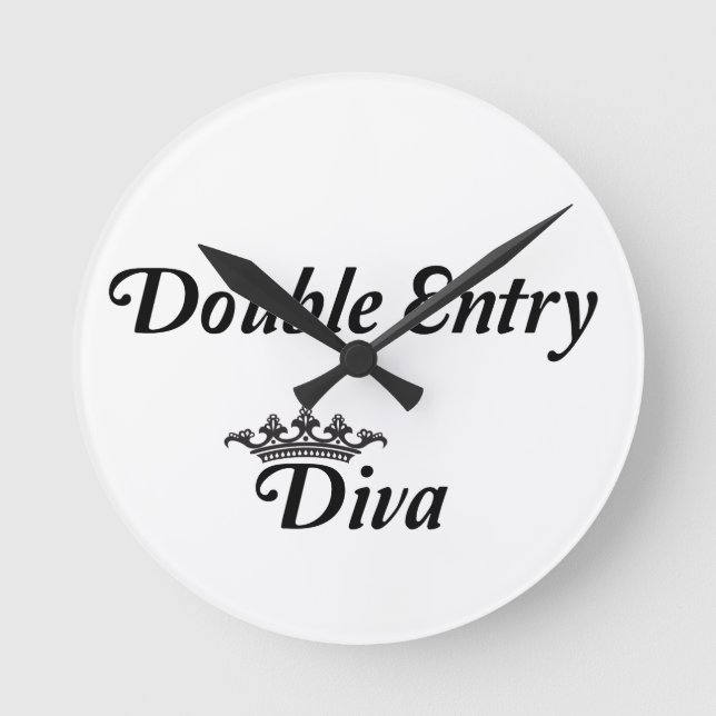 Double Entry Diva Round Clock (Front)
