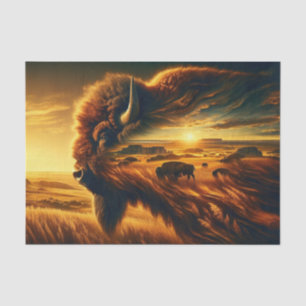 Double Exposure American Plains Bison Tissue Paper