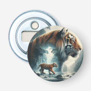 Double exposure Bengal tiger Bottle Opener