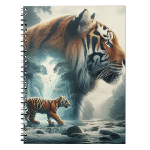 Double exposure Bengal tiger Notebook