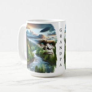 Double Exposure Bigfoot in Nature Personalised Coffee Mug