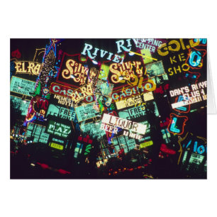 Double exposure, casino signs, Las Vegas,