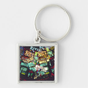 Double exposure, casino signs, Las Vegas, Key Ring