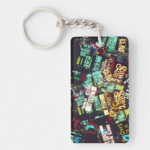 Double exposure, casino signs, Las Vegas, Key Ring