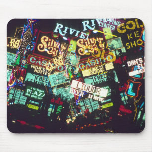 Double exposure, casino signs, Las Vegas, Mouse Mat