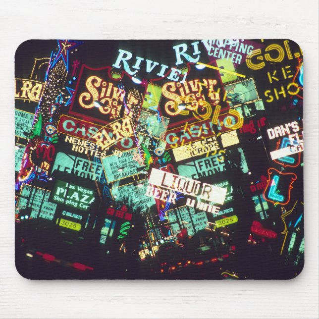 Double exposure, casino signs, Las Vegas, Mouse Mat (Front)