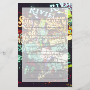 Double exposure, casino signs, Las Vegas, Stationery