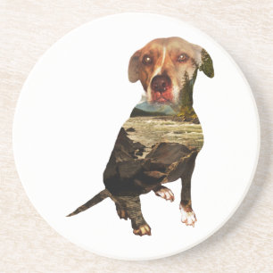 double exposure dog coaster