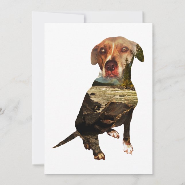 double exposure dog invitation (Front)