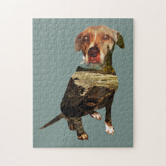 double exposure dog jigsaw puzzle