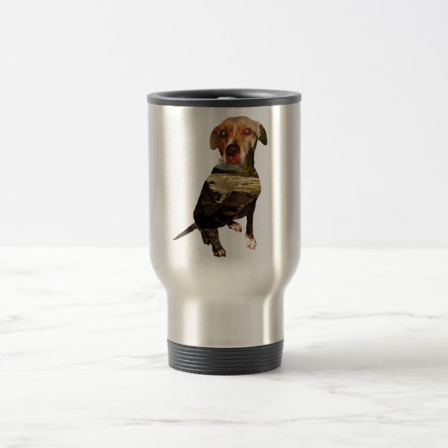 double exposure dog travel mug (Center)