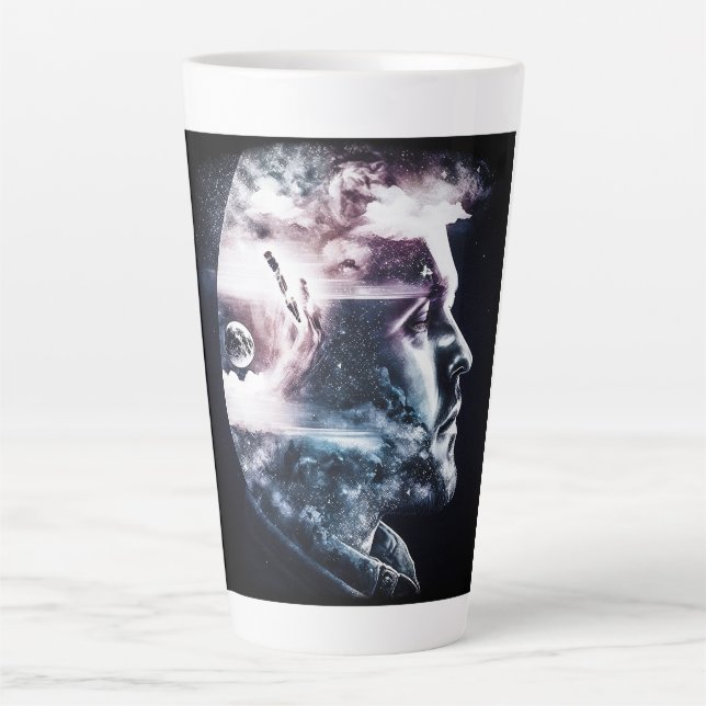 Double Exposure Man Latte Mug  (Front)