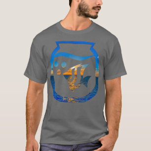 Double exposure of fish in aquarium T-Shirt