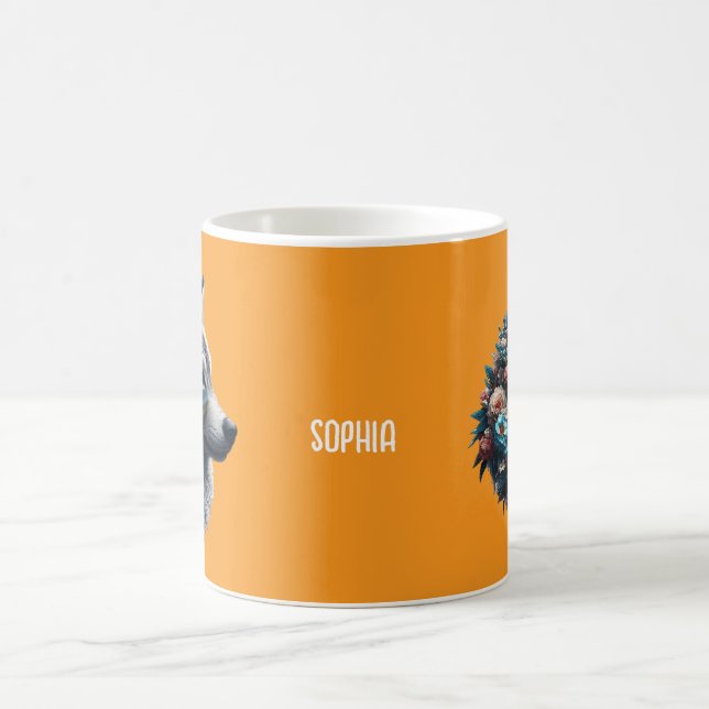 Double Exposure Wolf and Nature Landscape Coffee Mug (Center)