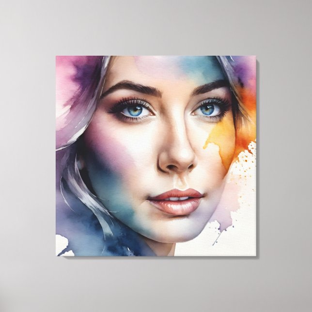 Double exposure woman art canvas print (Front)