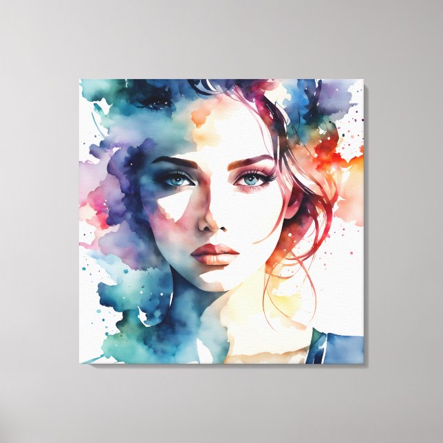 Double exposure woman art canvas print (Front)