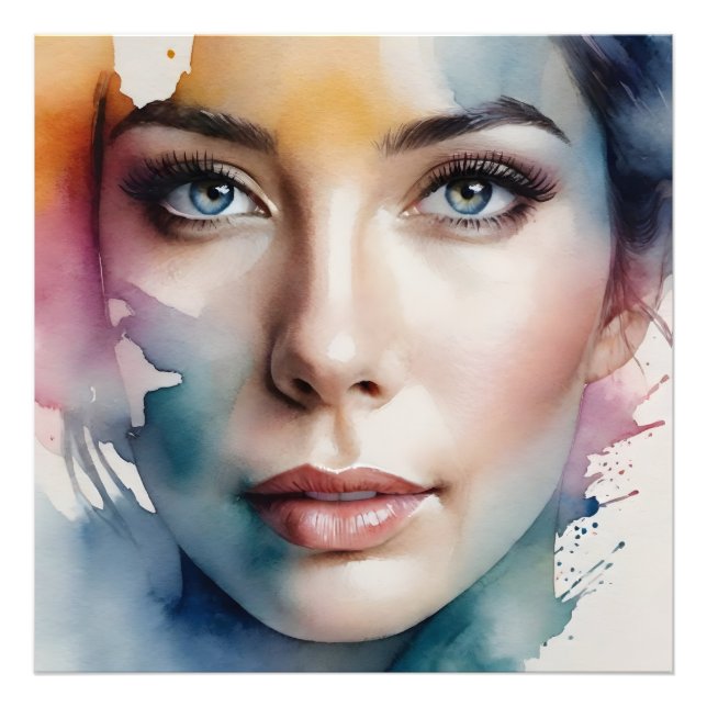 Double exposure woman art photo print (Front)