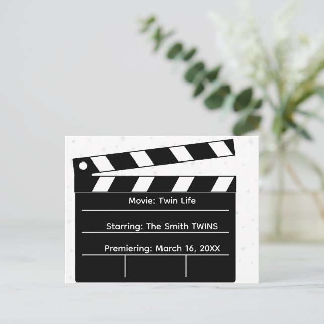 Double Feature: Epic Twin Pregnancy Announcement  Postcard (Standing Front)