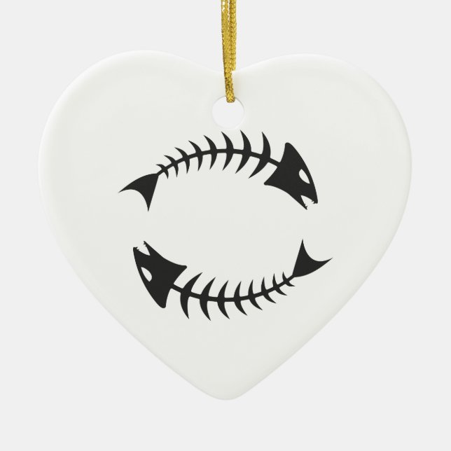 Double Fishbone Fischgräte Ceramic Tree Decoration (Front)