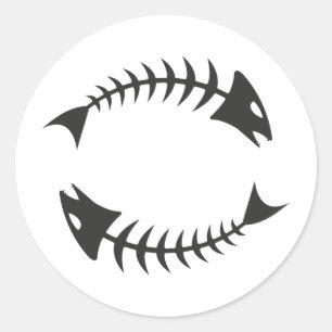 Double Fishbone Fischgräte Classic Round Sticker
