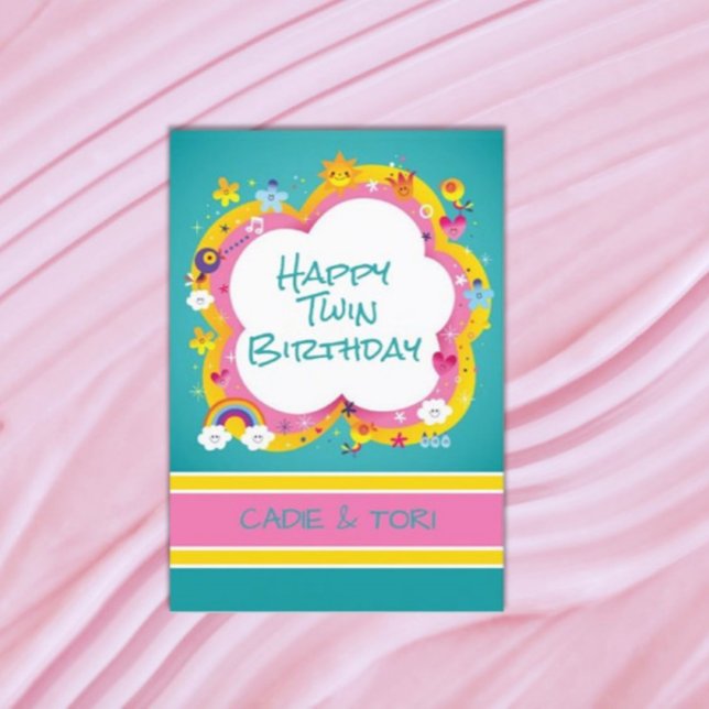 Double fun! Twins Custom Birthday  Card (Creator Uploaded)