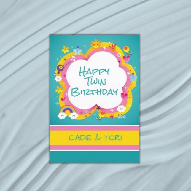 Double fun! Twins Custom Birthday  Card (Creator Uploaded)