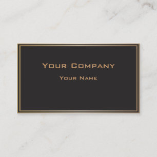 Double Gold Border Black Corporate  Business Card