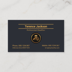 Double Gold Line Retro Minimalist Chauffeur Business Card