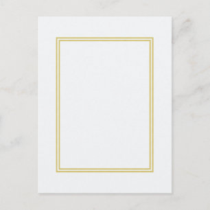 Double Gold Metallic Border on Bubbly White Postcard
