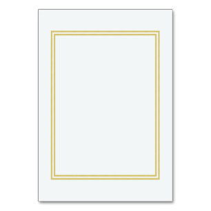 Double Gold Metallic Border on Bubbly White Table Number
